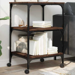 Skriverbord 3 Hyller Brun Eik 50X41X75 Cm Konstruert Tre