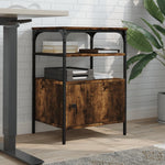 Skriverbord 3 Hyller Røkt Eik 50X40X76 Cm Konstruert Tre