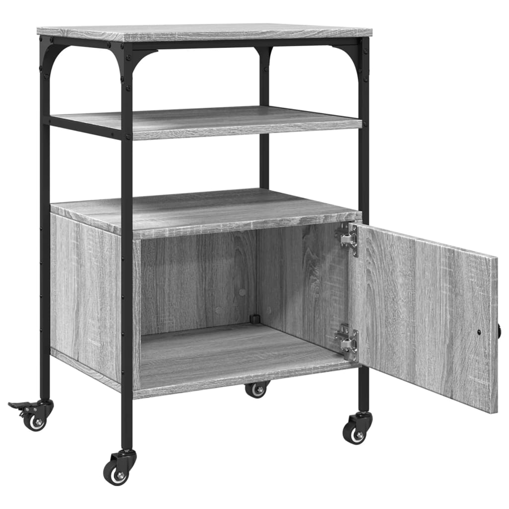 Skriverbord 3 Hyller Grå Sonoma 50X40X76 Cm Konstruert Tre
