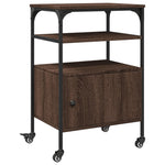 Skriverbord 3 Hyller Brun Eik 50X40X76 Cm Konstruert Tre