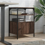 Skriverbord 3 Hyller Brun Eik 50X40X76 Cm Konstruert Tre