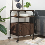 Skriverbord 3 Hyller Brun Eik 50X40X76 Cm Konstruert Tre