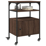 Skriverbord 3 Hyller Brun Eik 50X40X76 Cm Konstruert Tre