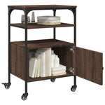 Skriverbord 3 Hyller Brun Eik 50X40X76 Cm Konstruert Tre