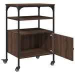 Skriverbord 3 Hyller Brun Eik 50X40X76 Cm Konstruert Tre