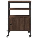 Skriverbord 3 Hyller Brun Eik 50X40X76 Cm Konstruert Tre