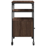 Skriverbord 3 Hyller Brun Eik 50X40X76 Cm Konstruert Tre