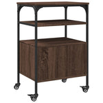 Skriverbord 3 Hyller Brun Eik 50X40X76 Cm Konstruert Tre
