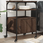 Skriverbord 3 Hyller Brun Eik 50X40X76 Cm Konstruert Tre