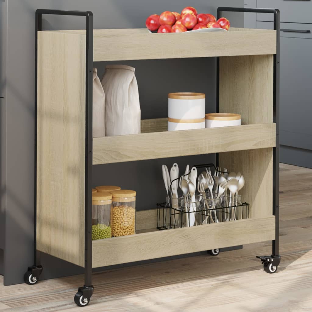 Kjøkkentralle Sonoma Eik 70X30X82 Cm Konstruert Tre