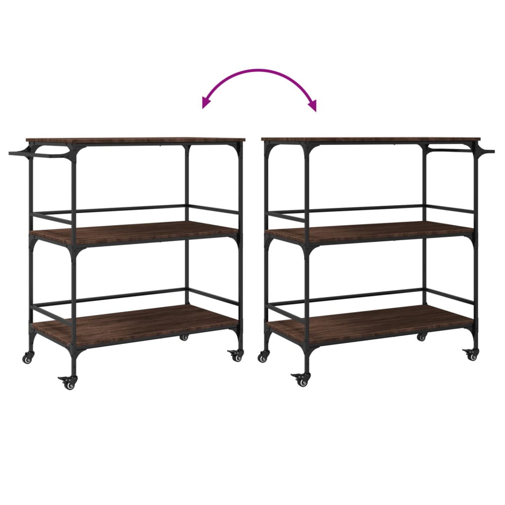 Kjøkkentralle Brun Eik 100,5X50X105 Cm Konstruert Tre