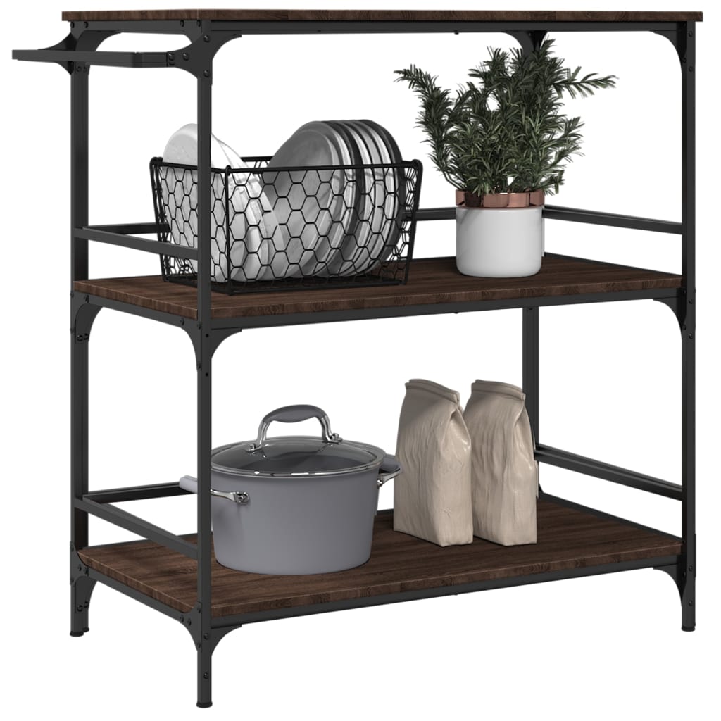 Kjøkkentralle Brun Eik 100,5X50X105 Cm Konstruert Tre