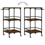 Kjøkkentralle Røkt Eik 60,5X50X105 Cm Konstruert Tre