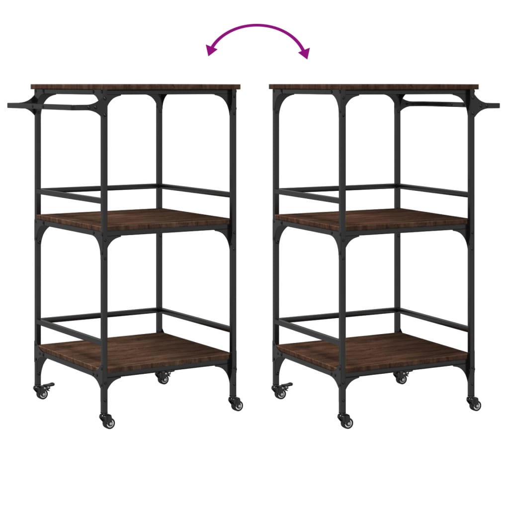 Kjøkkentralle Brun Eik 60,5X50X105 Cm Konstruert Tre