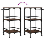 Kjøkkentralle Brun Eik 60,5X50X105 Cm Konstruert Tre