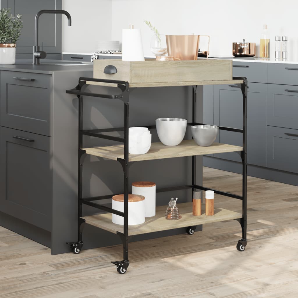 Kjøkkentralle Sonoma Eik 81,5X41X92,5 Cm Konstruert Tre