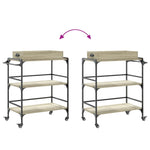 Kjøkkentralle Sonoma Eik 81,5X41X92,5 Cm Konstruert Tre