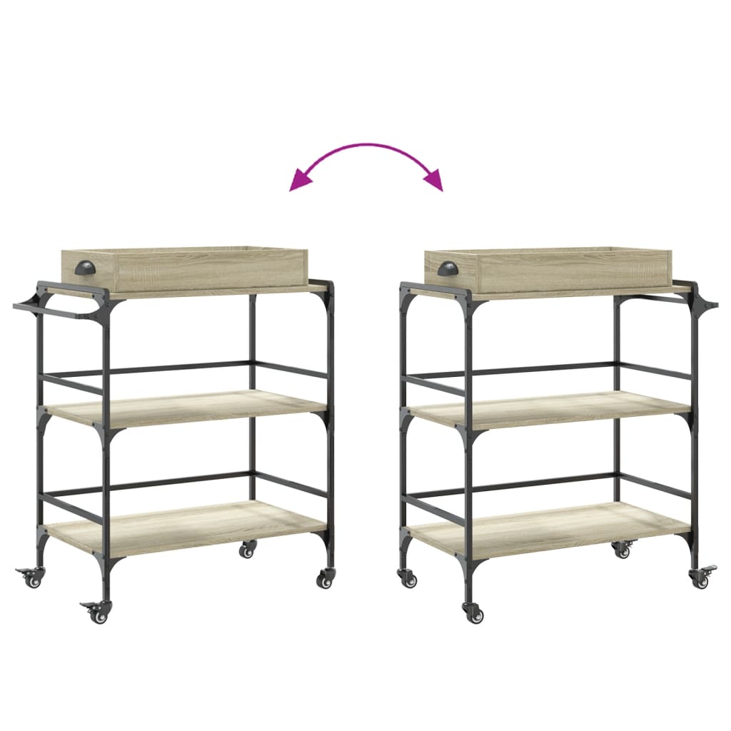 Kjøkkentralle Sonoma Eik 81,5X41X92,5 Cm Konstruert Tre