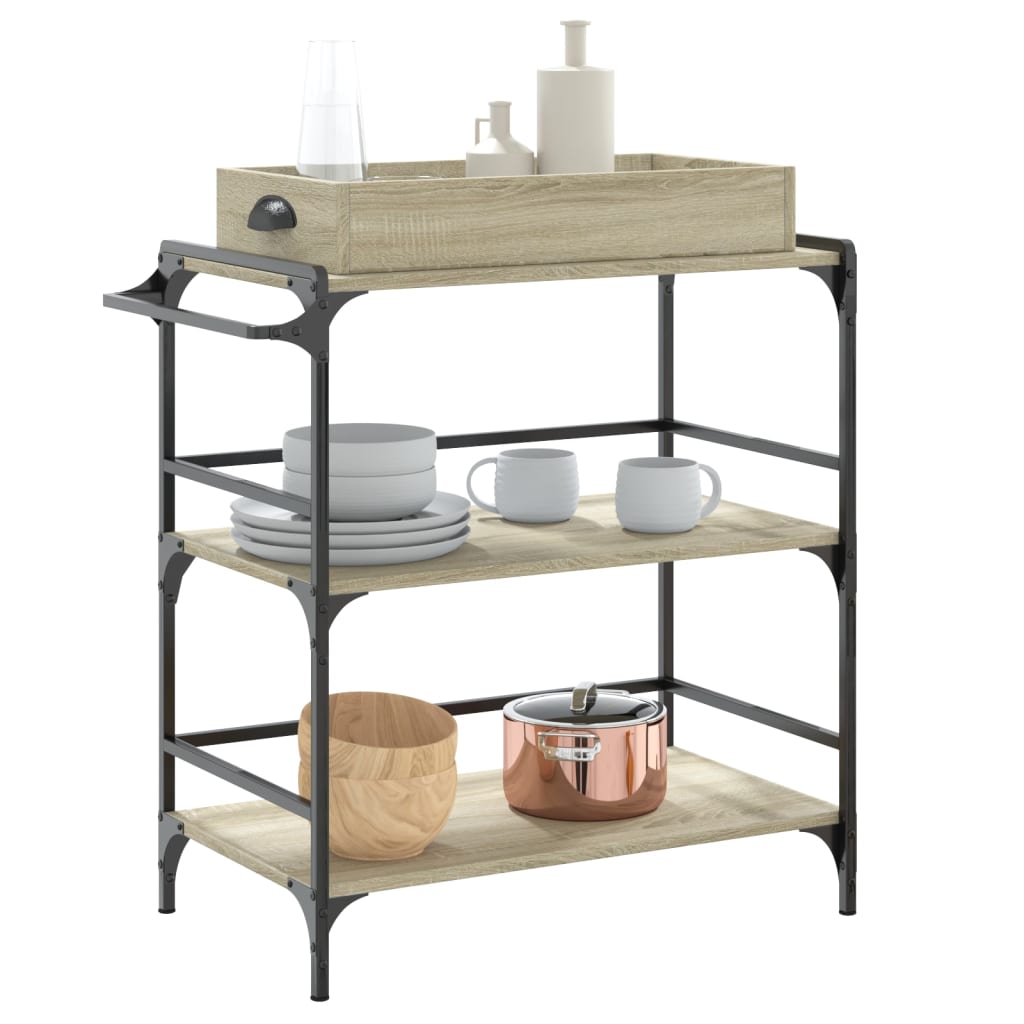 Kjøkkentralle Sonoma Eik 81,5X41X92,5 Cm Konstruert Tre