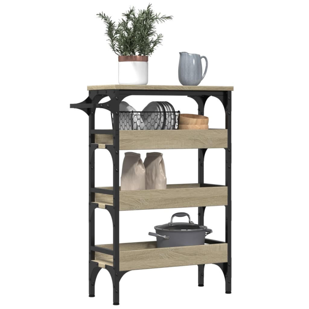 Kjøkkentralle Sonoma Eik 53X20X76 Cm Konstruert Tre