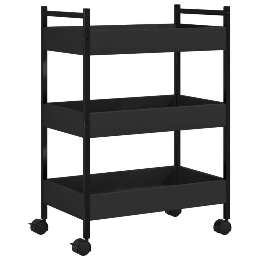 Kjøkkentralle Svart 50X30X70 Cm Konstruert Tre