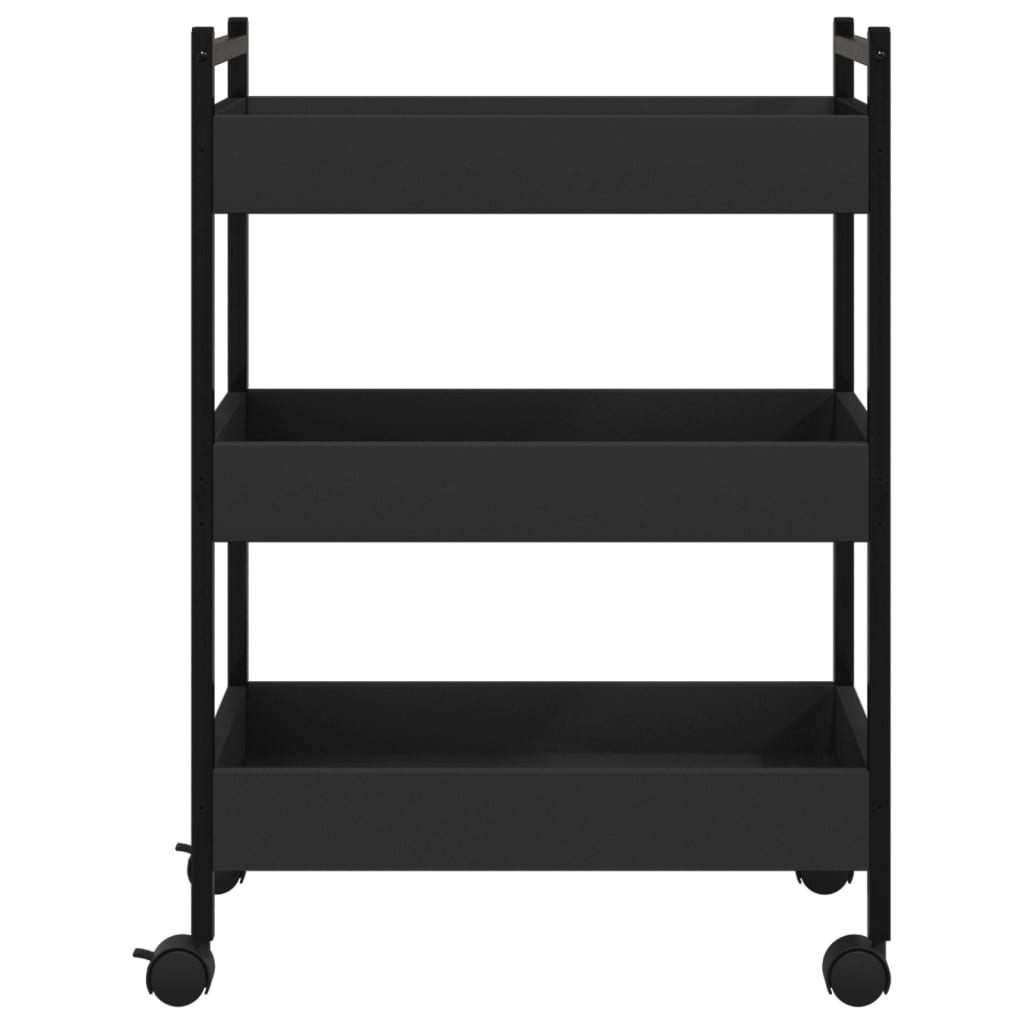 Kjøkkentralle Svart 50X30X70 Cm Konstruert Tre