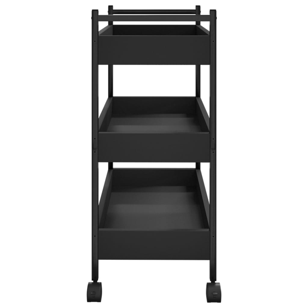 Kjøkkentralle Svart 50X30X70 Cm Konstruert Tre