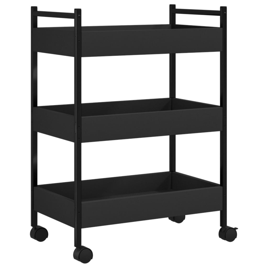 Kjøkkentralle Svart 50X30X70 Cm Konstruert Tre