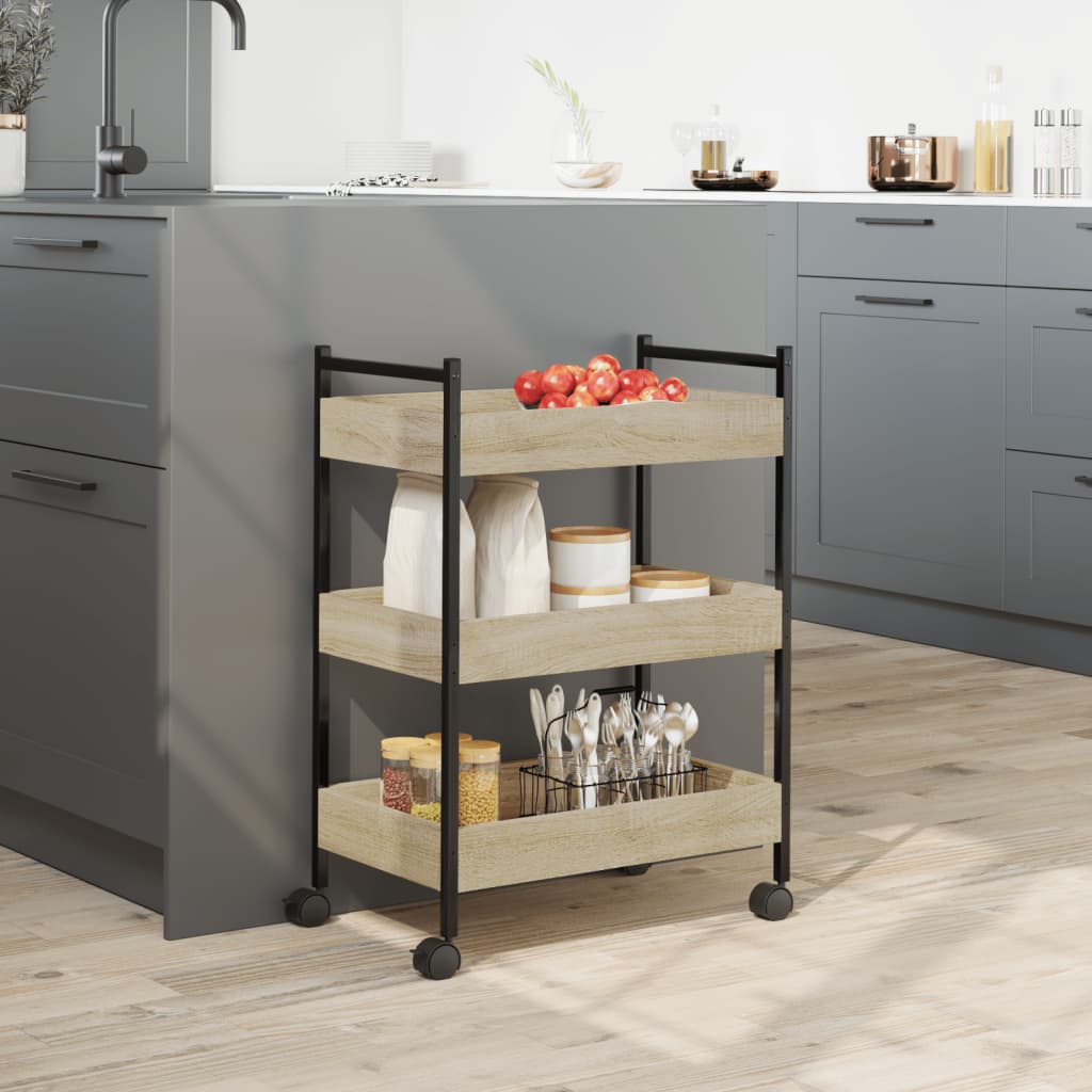 Kjøkkentralle Sonoma Eik 50X30X70 Cm Konstruert Tre