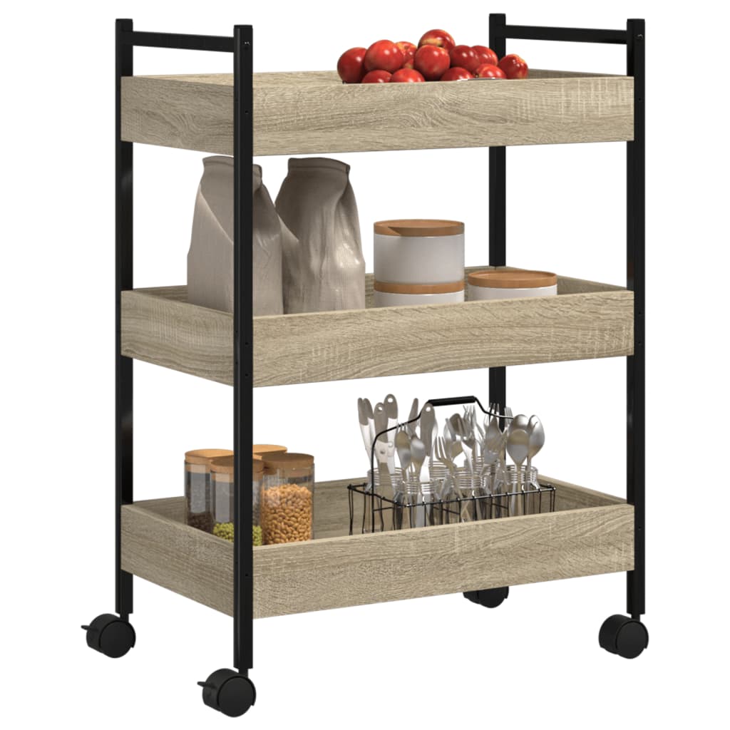 Kjøkkentralle Sonoma Eik 50X30X70 Cm Konstruert Tre