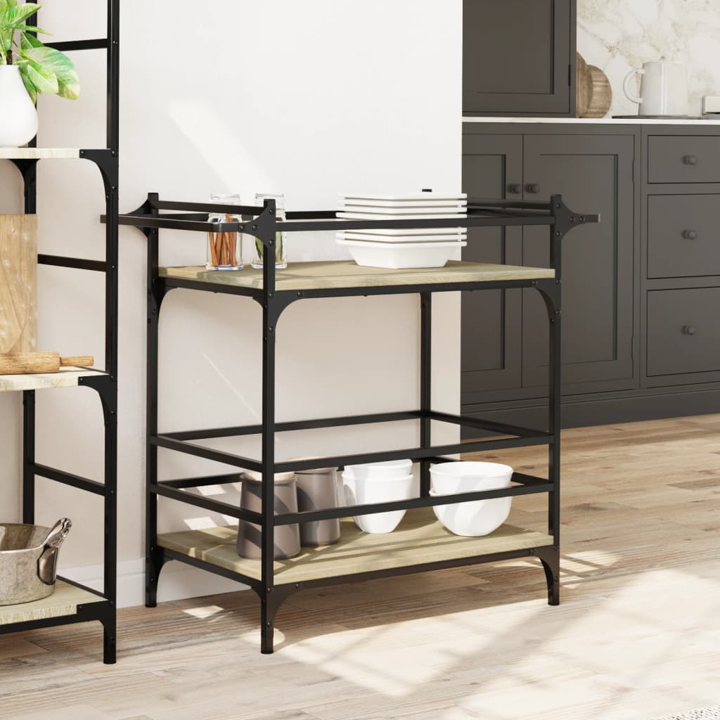 Kjøkkentralle Sonoma Eik 82X40X78,5 Cm Konstruert Tre