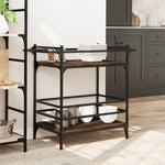 Kjøkkentralle Brun Eik 82X40X78,5 Cm Konstruert Tre