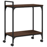 Kjøkkentralle Brun Eik 60,5X31X72,5 Cm Konstruert Tre