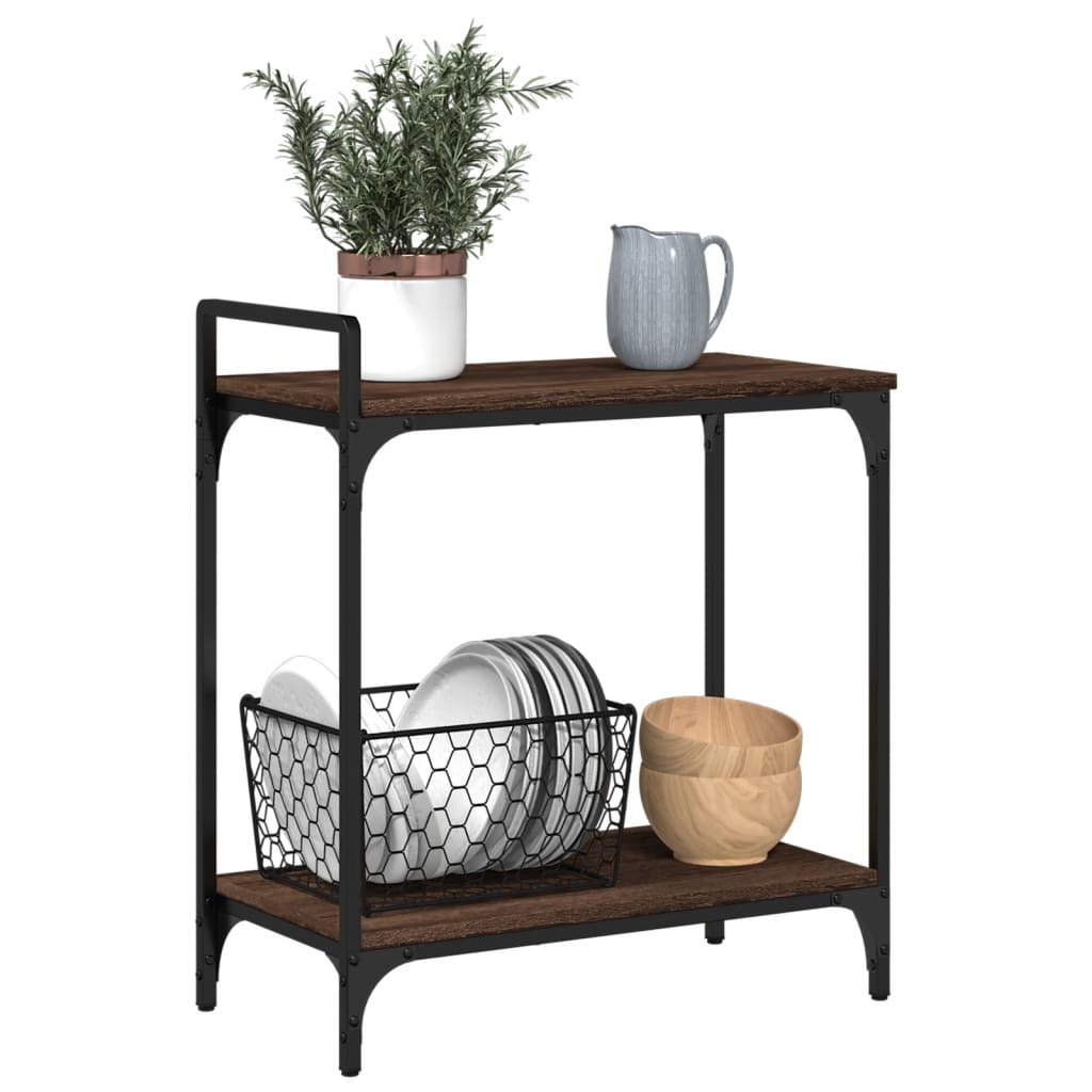 Kjøkkentralle Brun Eik 60,5X31X72,5 Cm Konstruert Tre