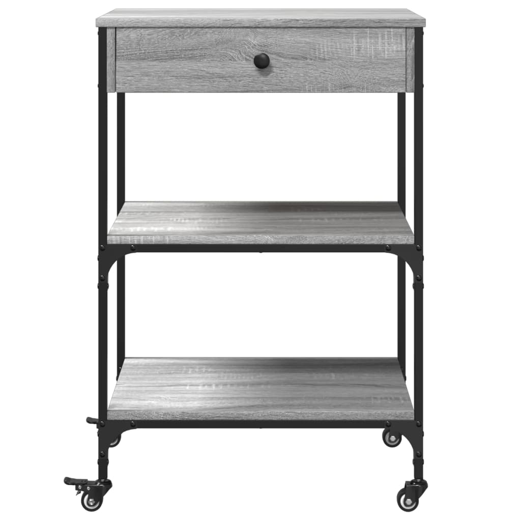 Kjøkkentralle Grå Sonoma 60X48X89,5 Cm Konstruert Tre