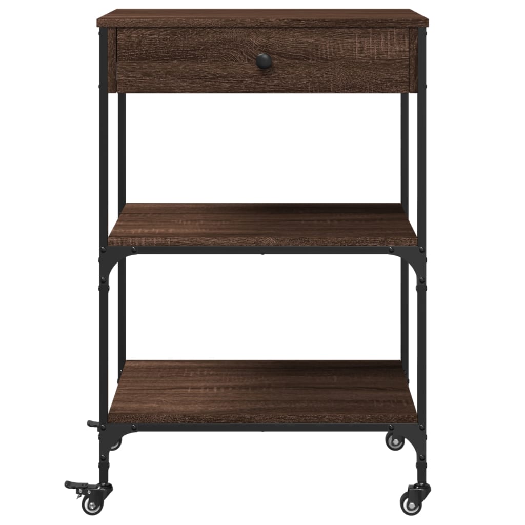 Kjøkkentralle Brun Eik 60X48X89,5 Cm Konstruert Tre