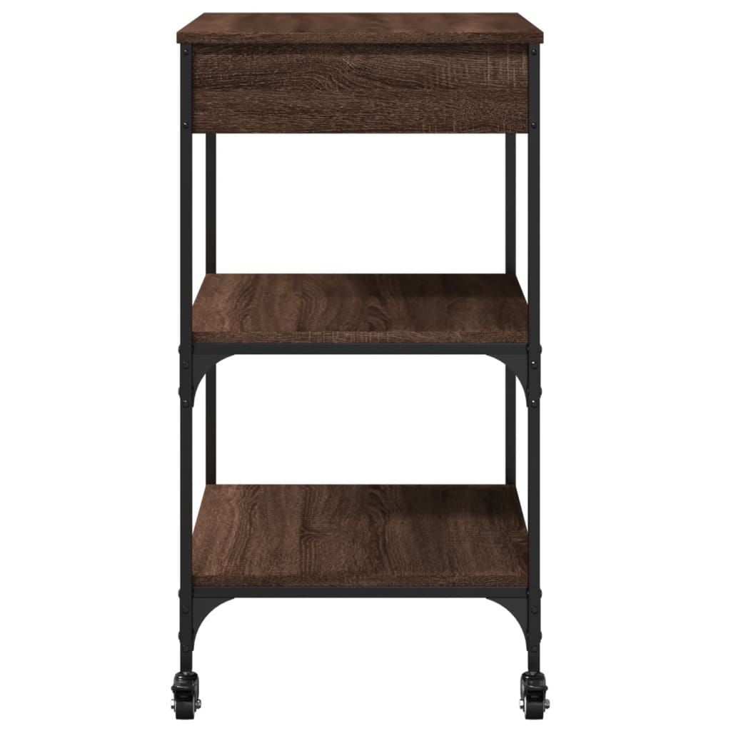 Kjøkkentralle Brun Eik 60X48X89,5 Cm Konstruert Tre