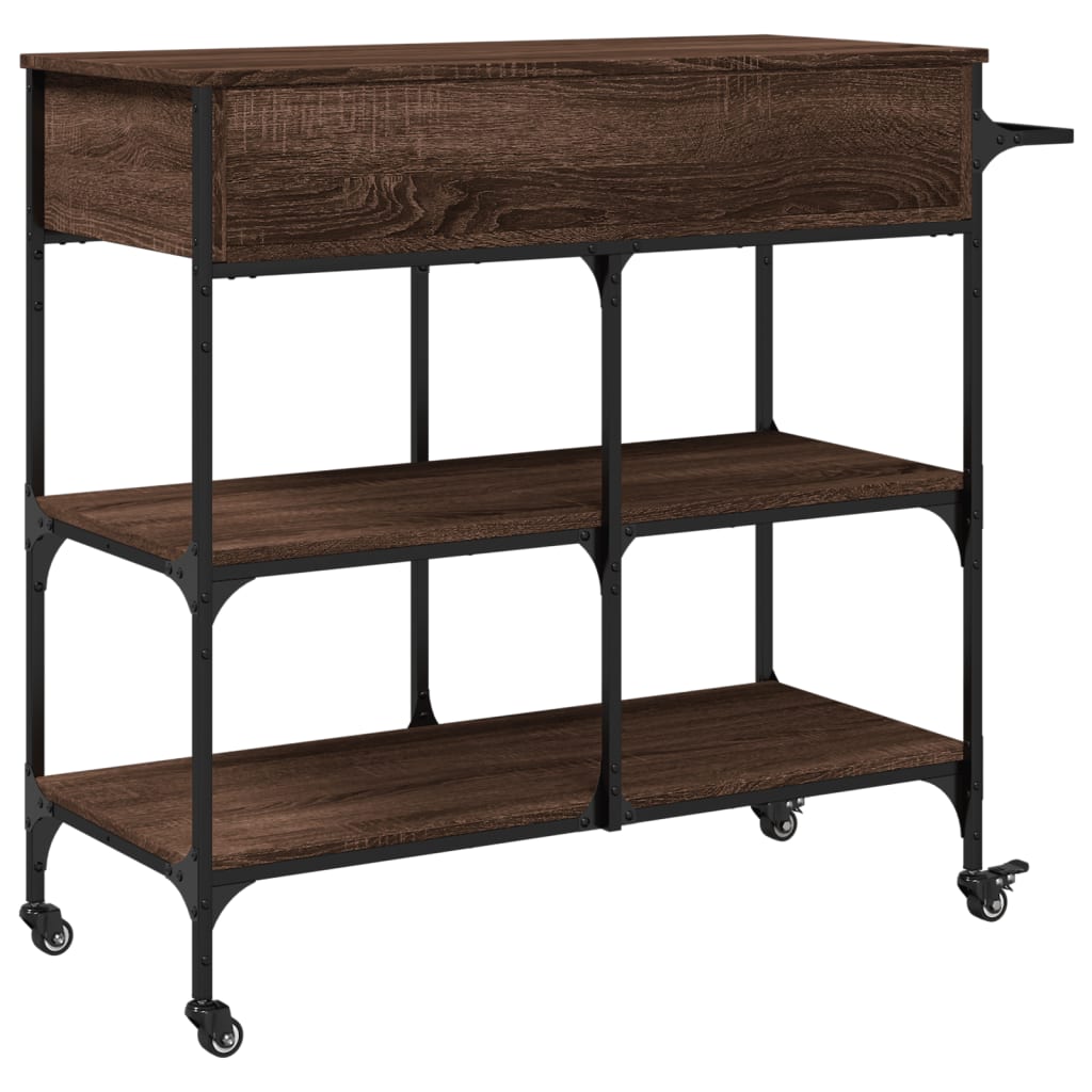 Kjøkkentralle Brun Eik 105X42X95 Cm Konstruert Tre