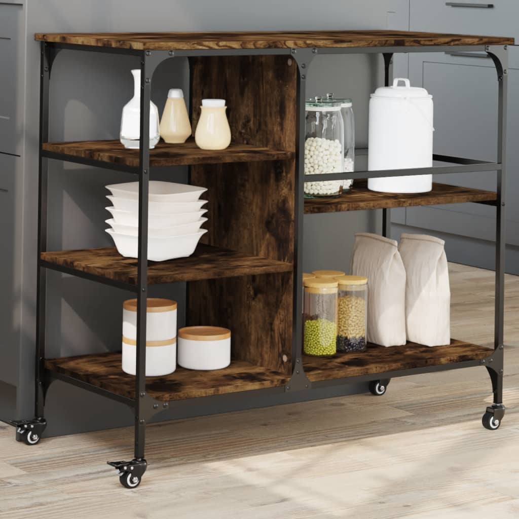 Kjøkkentralle Røkt Eik 100X45X89,5 Cm Konstruert Tre