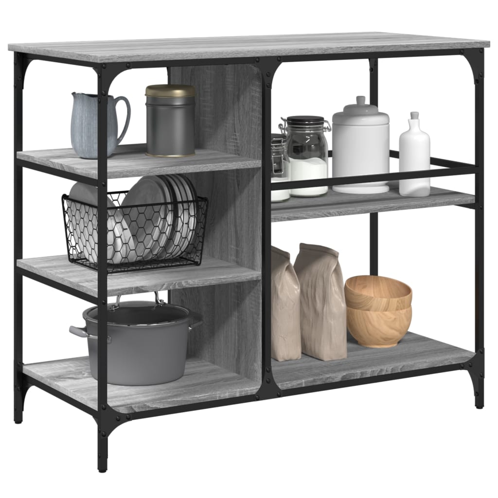 Kjøkkentralle Grå Sonoma 100X45X89,5 Cm Konstruert Tre