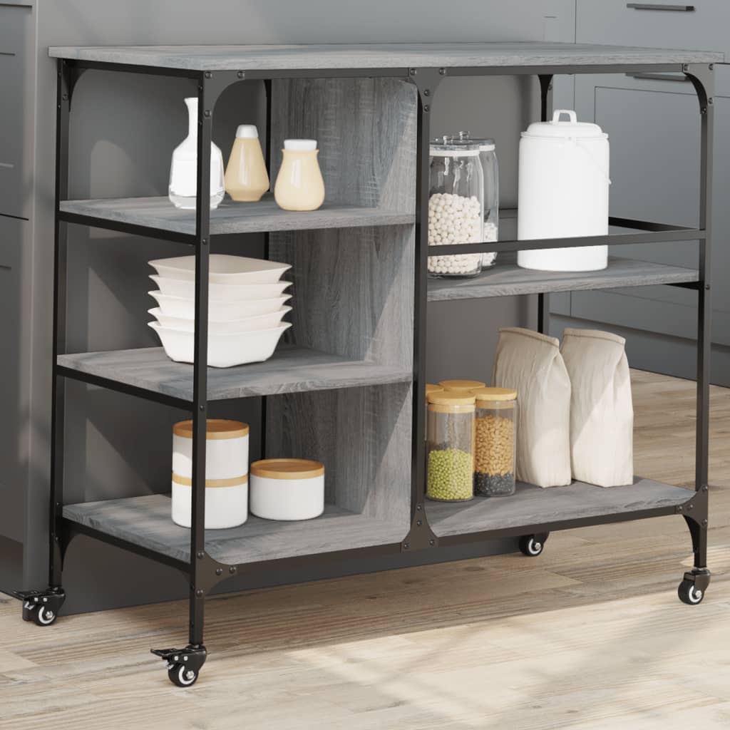 Kjøkkentralle Grå Sonoma 100X45X89,5 Cm Konstruert Tre