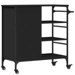 Kjøkkentralle Svart 87,5X38,5X84,5 Cm Konstruert Tre