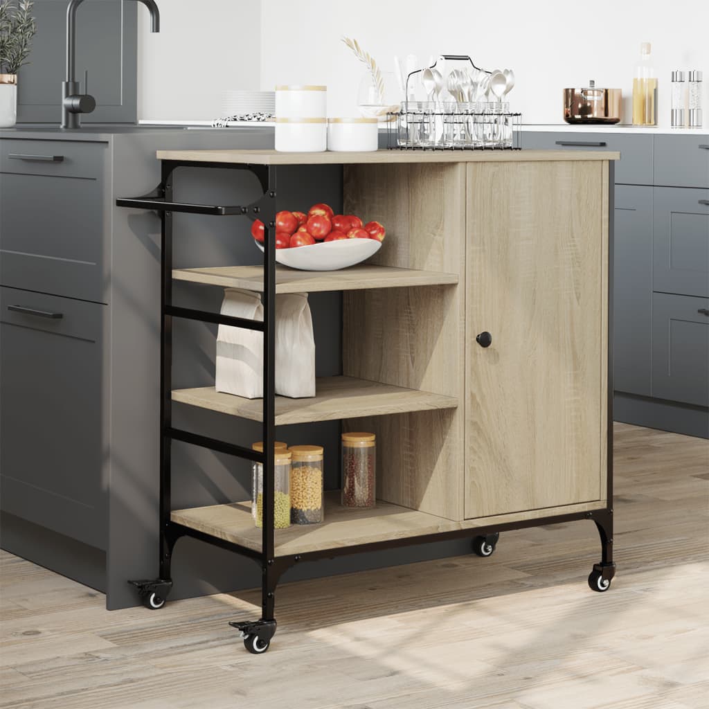 Kjøkkentralle Sonoma Eik 87,5X38,5X84,5 Cm Konstruert Tre