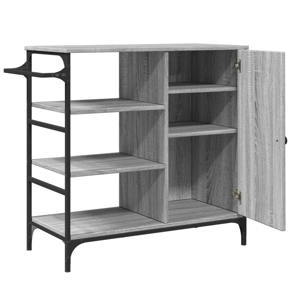 Kjøkkentralle Grå Sonoma 87,5X38,5X84,5 Cm Konstruert Tre