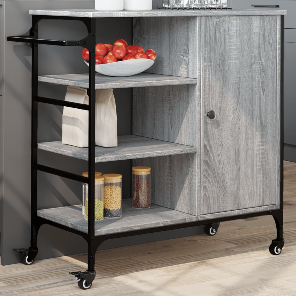 Kjøkkentralle Grå Sonoma 87,5X38,5X84,5 Cm Konstruert Tre