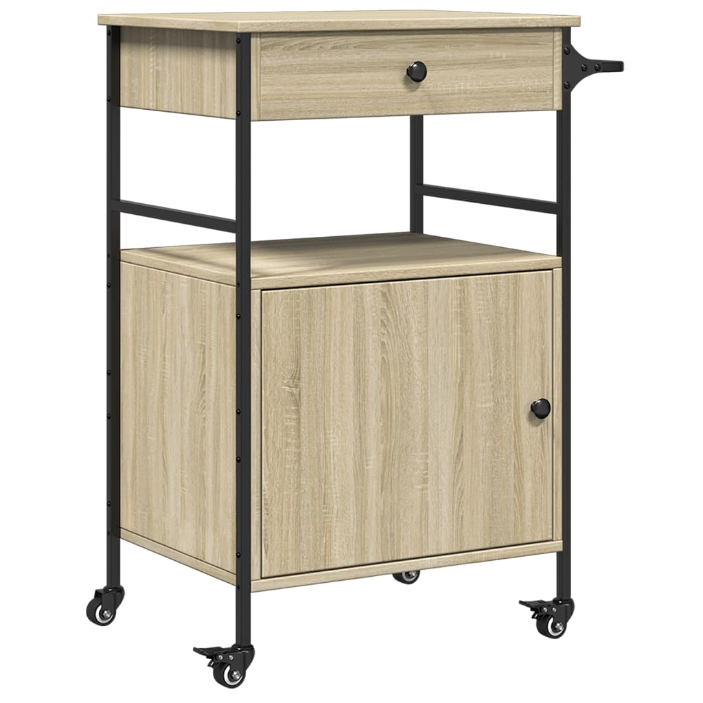 Kjøkkentralle Sonoma Eik 56X43X89,5 Cm Konstruert Tre