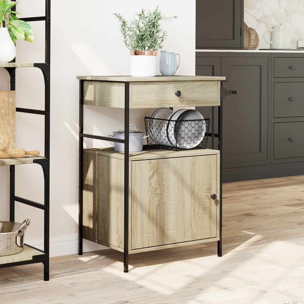 Kjøkkentralle Sonoma Eik 56X43X89,5 Cm Konstruert Tre