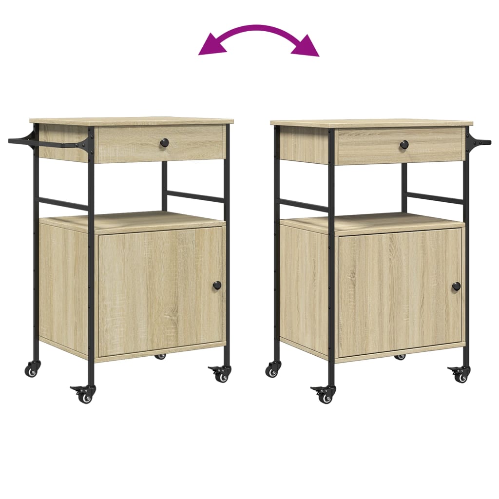 Kjøkkentralle Sonoma Eik 56X43X89,5 Cm Konstruert Tre