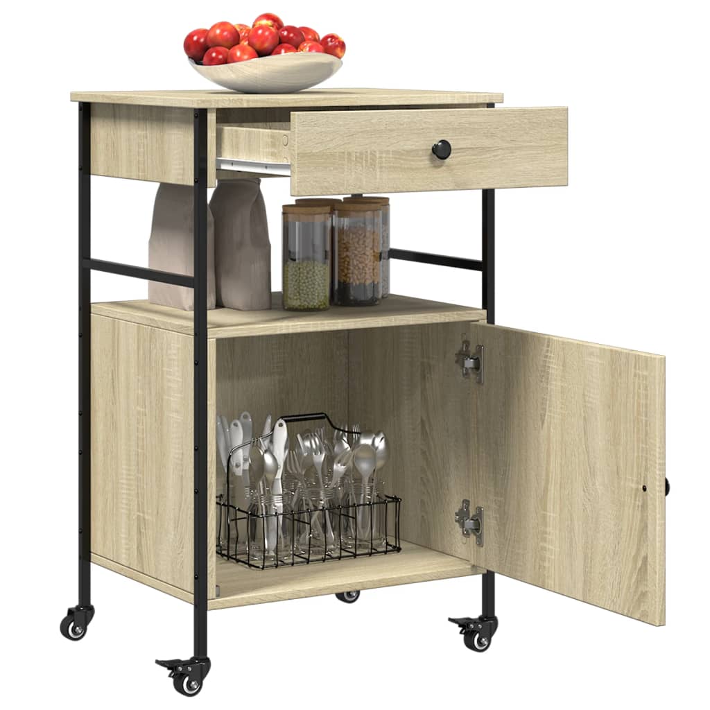 Kjøkkentralle Sonoma Eik 56X43X89,5 Cm Konstruert Tre