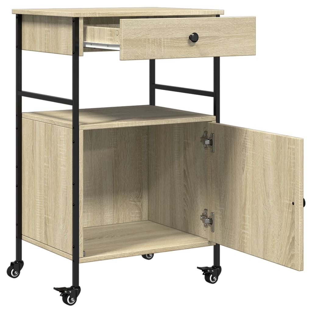 Kjøkkentralle Sonoma Eik 56X43X89,5 Cm Konstruert Tre